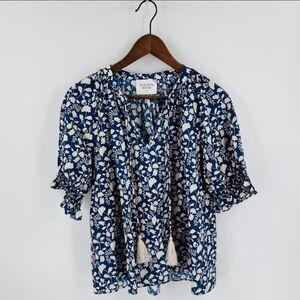Hyacinth House Blue and White Floral Women's Blouse
